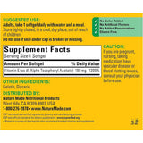 Tabla nutricional del suplemento Nature Made Vitamina E 180 mg 180 cápsulas blandas