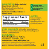 Tabla nutricional del suplemento Nature Made Zinc Gluconato 30 mg 100 tabletas