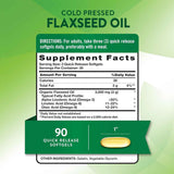 Tabla nutricional del suplemento Nature's Truth Aceite de Linaza 3000 mg 90 cápsulas blandas
