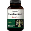 Frasco de suplemento NatureBell Berberina HCl 300 cápsulas vegetales