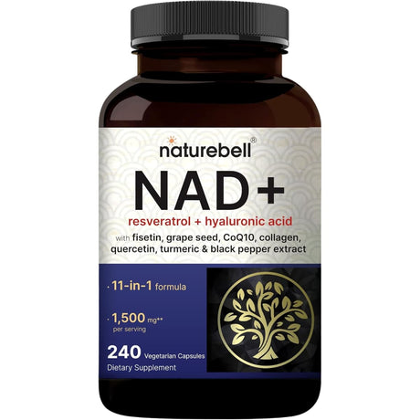 NatureBell NAD+ 1500 mg por porción, frasco de 240 cápsulas