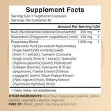 Información del suplemento NatureBell NAD+ 1500 mg por porción, 240 cápsulas
