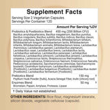 Tabla nutricional del suplemento NatureBell Probióticos 200 Mil Millones de UFC 240 cápsulas