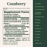 Tabla nutricional del suplemento Nature's Bounty Arándano Rojo 120 cápsulas blandas