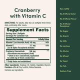 Tabla nutricional del suplemento Nature's Bounty Arándano Rojo 250 cápsulas blandas