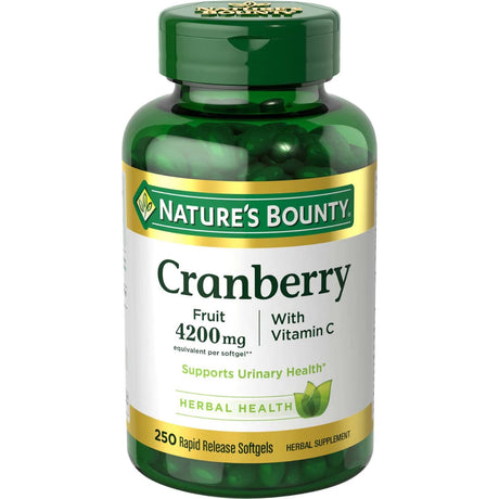 Frasco de suplemento Nature's Bounty Arándano Rojo 250 cápsulas blandas