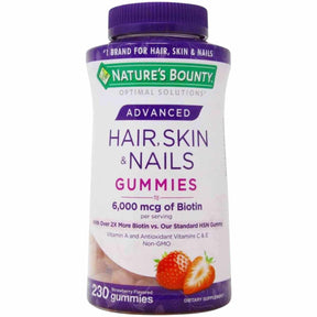 Nature's Bounty Apoyo Para Cabello, Piel y Uñas - 230 Gomitas Con Biotina y Vitaminas