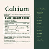 Tabla nutricional del suplemento Nature's Bounty Carbonato de Calcio más Vitamina D3 1200 mg 120 cápsulas blandas