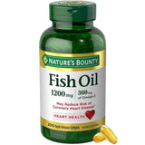 Frasco de Nature’s Bounty aceite de pescado Omega-3 1200 mg, presentación de 200 cápsulas blandas