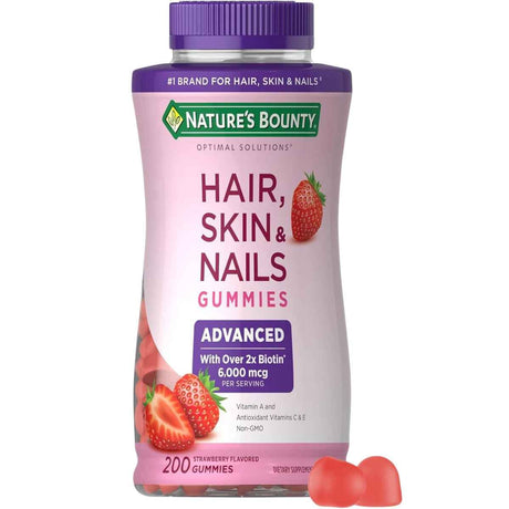 Nature’s Bounty gomitas de biotina 6000 mcg 200 gomitas frontal
