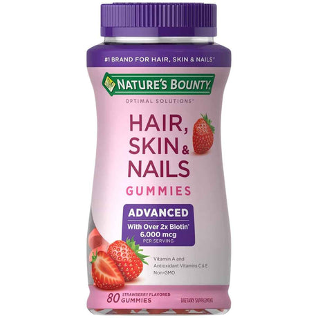 Nature’s Bounty gomitas de biotina 6000 mcg 80 gomitas frontal