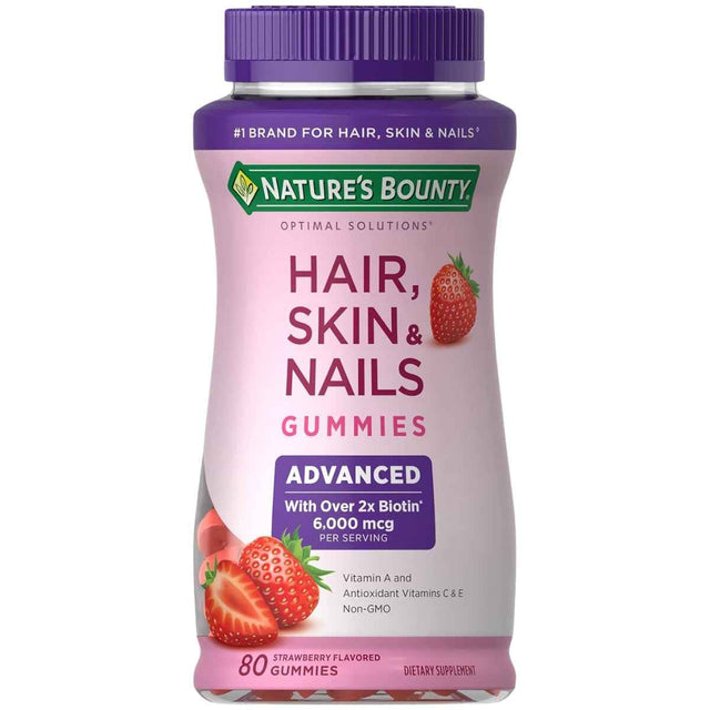 Nature’s Bounty gomitas de biotina 6000 mcg 80 gomitas frontal