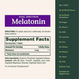 Tabla nutricional del suplemento Nature's Bounty Melatonina 5 mg 60 tabletas