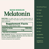 Tabla nutricional del suplemento Nature's Bounty Melatonina Cereza 3 mg 240 tabletas