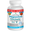 Frasco de suplemento Nature’s Branch Glicinato de Magnesio 200 tabletas