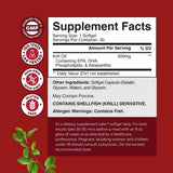 Tabla nutricional del suplemento Nature's Craft Aceite de Krill 30 cápsulas blandas