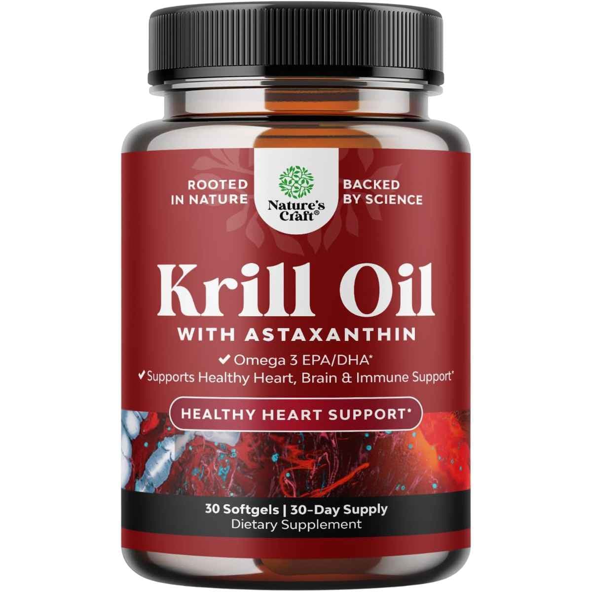 Frasco de suplemento Nature's Craft Aceite de Krill 30 cápsulas blandas