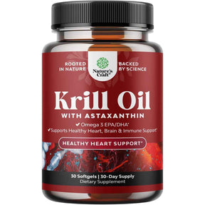 Frasco de suplemento Nature's Craft Aceite de Krill 30 cápsulas blandas