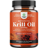 Frasco de suplemento Nature's Craft Aceite de Krill 500 mg 120 cápsulas blandas