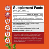 Tabla nutricional del suplemento Nature's Craft Aceite de Krill 500 mg 240 cápsulas blandas