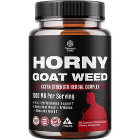 Nature's Craft Horny Goat Weed complejo herbal masculino, frasco de 60 cápsulas