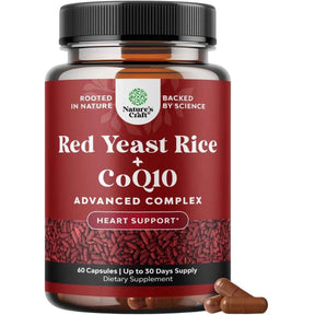 Frasco de suplemento Nature's Craft Levadura Roja de Arroz con CoQ10 1200 mg 60 cápsulas