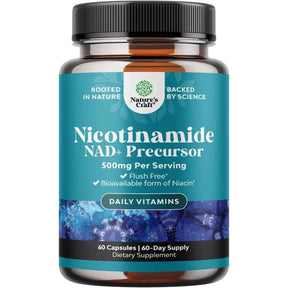 Frasco de suplemento Nature's Craft Nicotinamida 500 mg 60 cápsulas