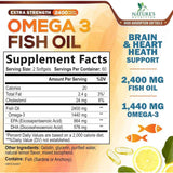 Tabla nutricional del suplemento Nature's Nutrition Aceite de Pescado Omega 3 Sabor Limón 1440 mg Omega-3 120 cápsulas blandas