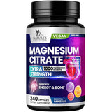 Frasco de citrato de magnesio Nature’s Nutrition Extra Strength con 240 cápsulas
