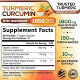 Tabla nutricional del suplemento Nature's Nutrition Cúrcuma 120 cápsulas