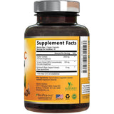 Etiqueta del frasco Nature’s Nutrition cúrcuma y curcumina 2600 mg, 180 cápsulas vegetales