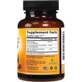 Etiqueta del frasco Nature’s Nutrition cúrcuma y curcumina 2600 mg, 60 cápsulas vegetales