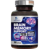 Frasco de suplemento Nature's Nutrition Nootrópico Bacopa/DMAE 180 cápsulas