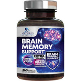 Frasco de suplemento Nature's Nutrition Nootrópico Bacopa/DMAE 240 cápsulas