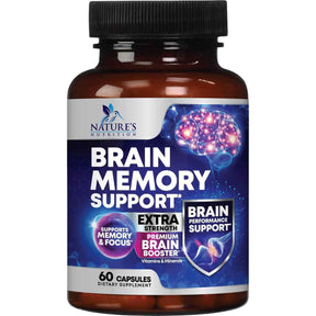 Frasco de suplemento Nature's Nutrition Nootrópico Bacopa/DMAE 60 cápsulas
