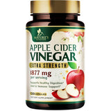 Frasco de suplemento Nature's Nutrition Vinagre de Sidra de Manzana 1877 mg 120 cápsulas