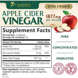 Tabla nutricional del suplemento Nature's Nutrition Vinagre de Sidra de Manzana 1877 mg 60 cápsulas