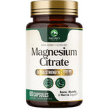Frasco de suplemento Nature's Peak Citrato de Magnesio 1000 mg de 60 cápsulas vegetales