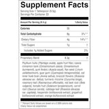 Tabla nutricional del suplemento Nature's Sunshine Loclo Fibras y Vegetales 316g