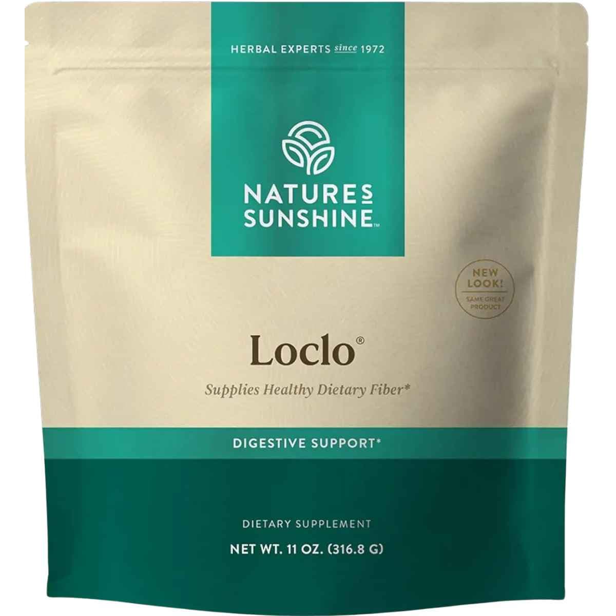 Empaque de suplemento Nature's Sunshine Loclo Fibras y Vegetales 316g