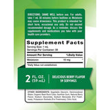 Tabla nutricional del suplemento Nature's Truth Melatonina Líquida Sabor Baya 10 mg 59 ml