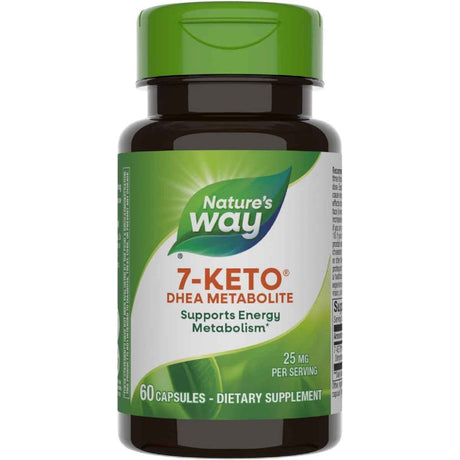 Frasco de suplemento Nature's Way 7-KETO DHEA Metabolito 60 cápsulas