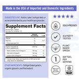 Etiqueta de suplemento de NatureWise Aceite de Linaza 1242 mg con información de porción e ingredientes