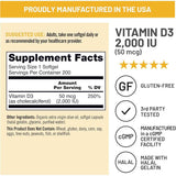Tabla nutricional del suplemento NatureWise Vitamina D3 2000 IU 200 cápsulas blandas