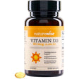 Frasco de suplemento NatureWise Vitamina D3 2000 IU 30 cápsulas blandas