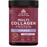 Frasco de suplemento Ancient Nutrition Colágeno Brain Boost Vainilla 1 lb
