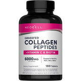 Frasco de suplemento NeoCell Colágeno Hidrolizado con Vitamina C y Biotina 6000 mg 180 tabletas