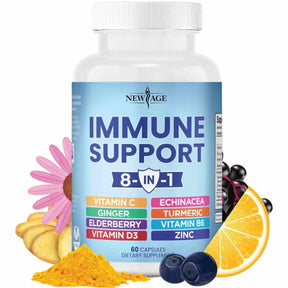 New Age Suplemento Apoyo Inmunológico 8 en 1 con Vitaminas y Minerales - 60 Cápsulas, 30 Porciones - Haz Tu Pedido. 