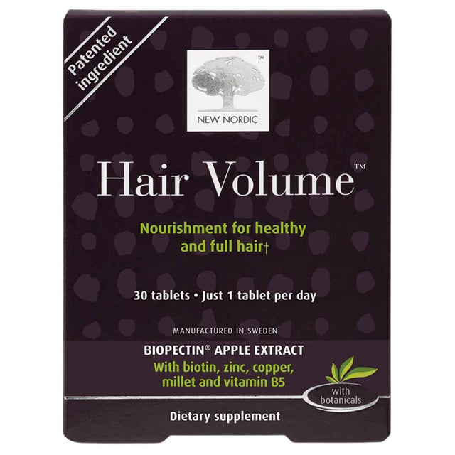 Frasco de suplemento New Nordic Hair Volume 30 tabletas