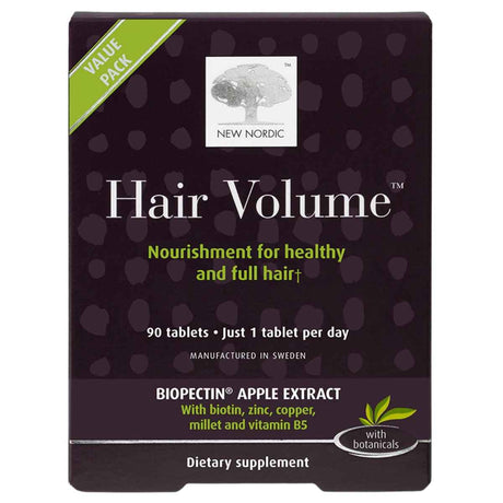 Caja de suplemento New Nordic Hair Volume 90 tabletas Value Pack